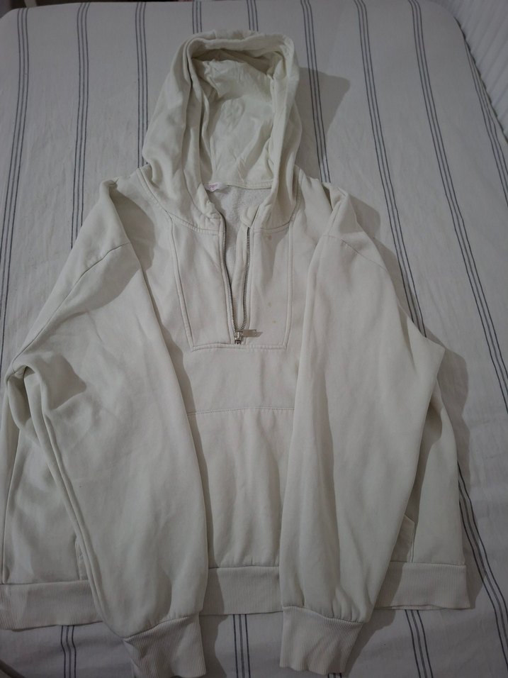 Kadın Beyaz Kapüşonlu Fermuarlı Sweatshirt Penti - Görsel 2