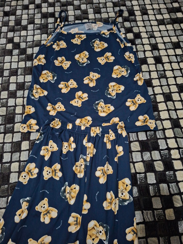 Uzun Baskılı Kadın Pijama Takımı - Görsel 2