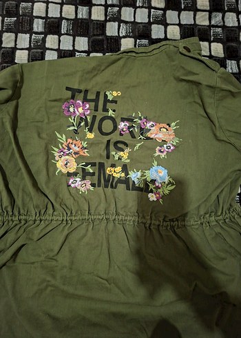 Nakışlı, Düğmeli, Midi Boy Kadın Ceket - Görsel 4