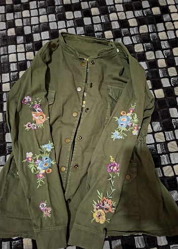 Nakışlı, Düğmeli, Midi Boy Kadın Ceket - Görsel 3