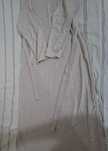 Bej Uzun Kollu Rahat Kesim elbise - Görsel 2