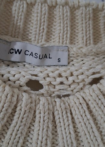 Kadın Beyaz Örgü Triko Kazak - Görsel 4