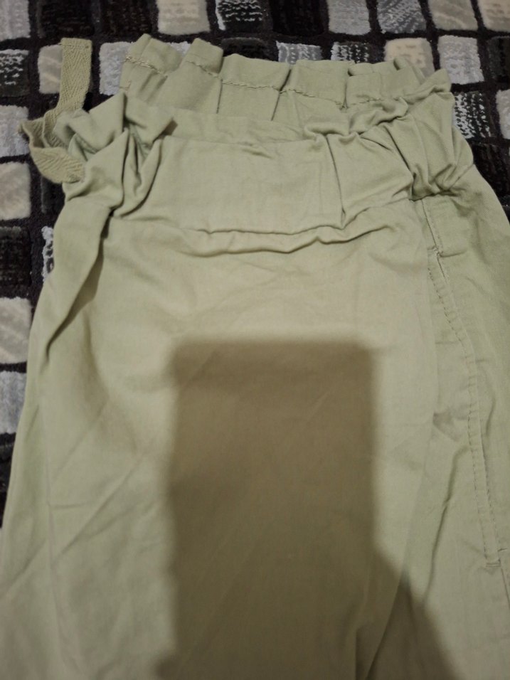 Bej Kadın Bol Kesim Pilili Kumaş Pantolon - Görsel 5