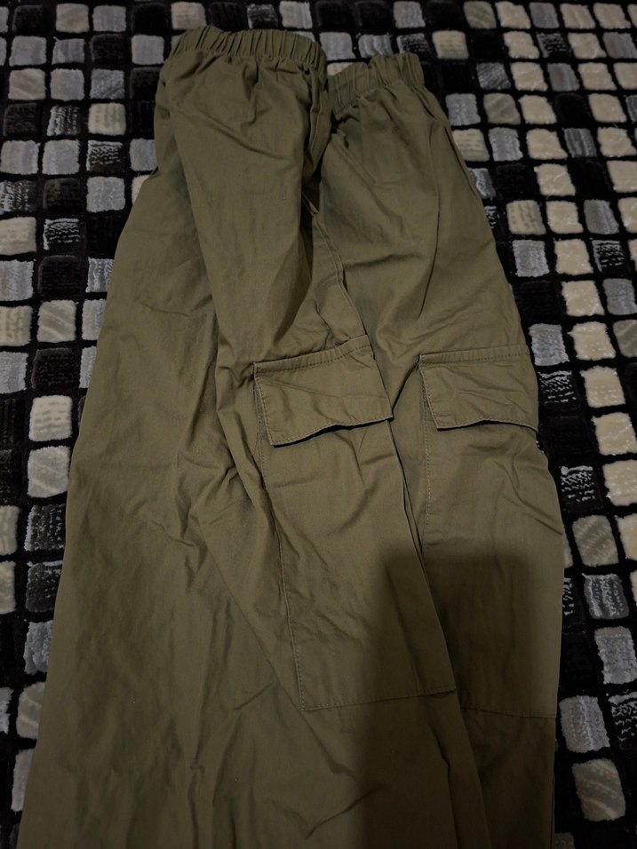 Kadın Koyu Haki Uzun cepli paraşüt etek - Görsel 4
