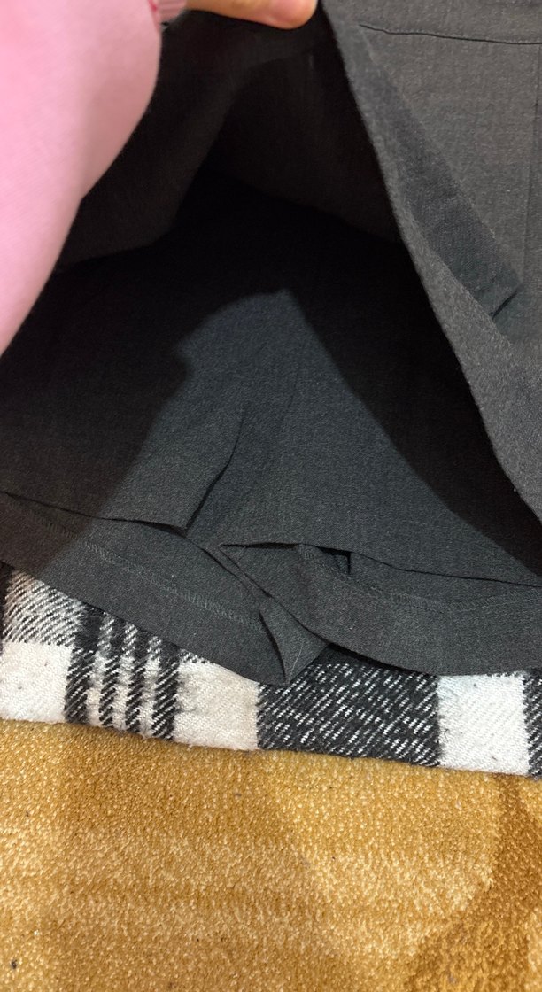 Gri Pilili Kısa Kadın şort Etek - Görsel 2