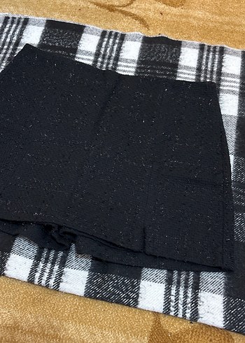 Siyah Örgü Mini Etek Kadın - Görsel 2