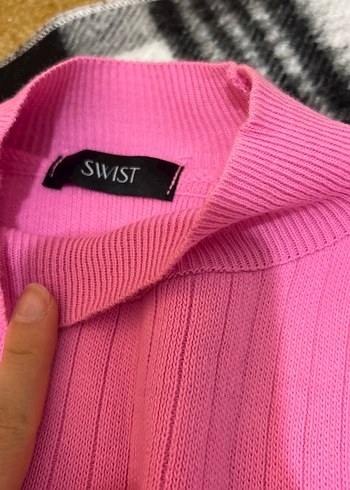 Pembe Triko Kadın Kumaş Pantolon - Görsel 3