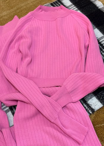 Pembe Triko Kadın Kumaş Pantolon - Görsel 2