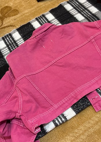 Düğmeli Pembe Street Wear Denim Ceket - Görsel 4