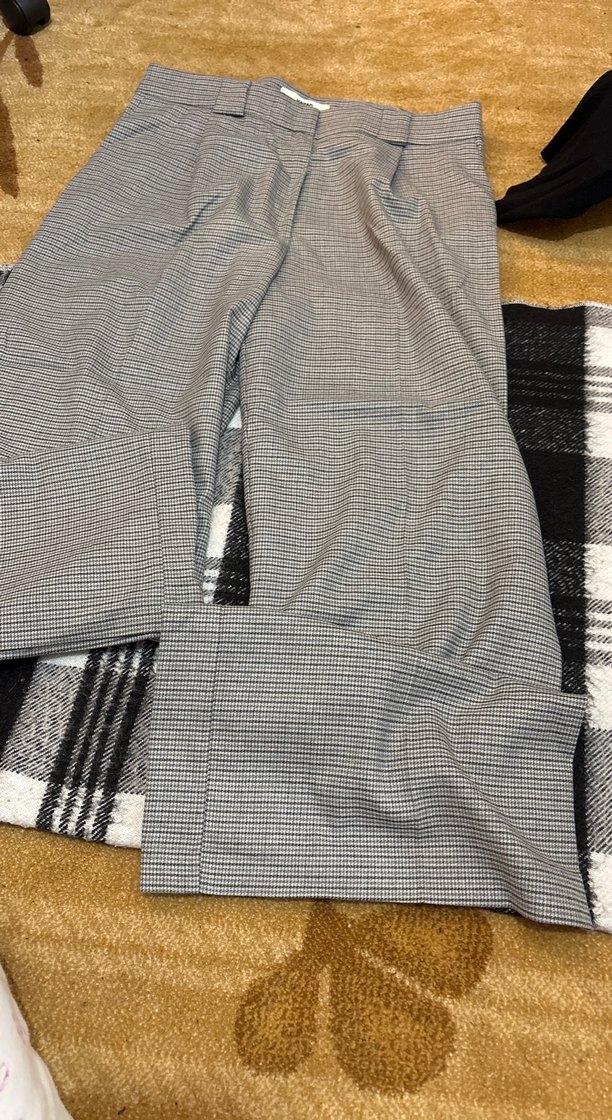 Gri Pilili Kadın Kumaş Pantolon - Görsel 2