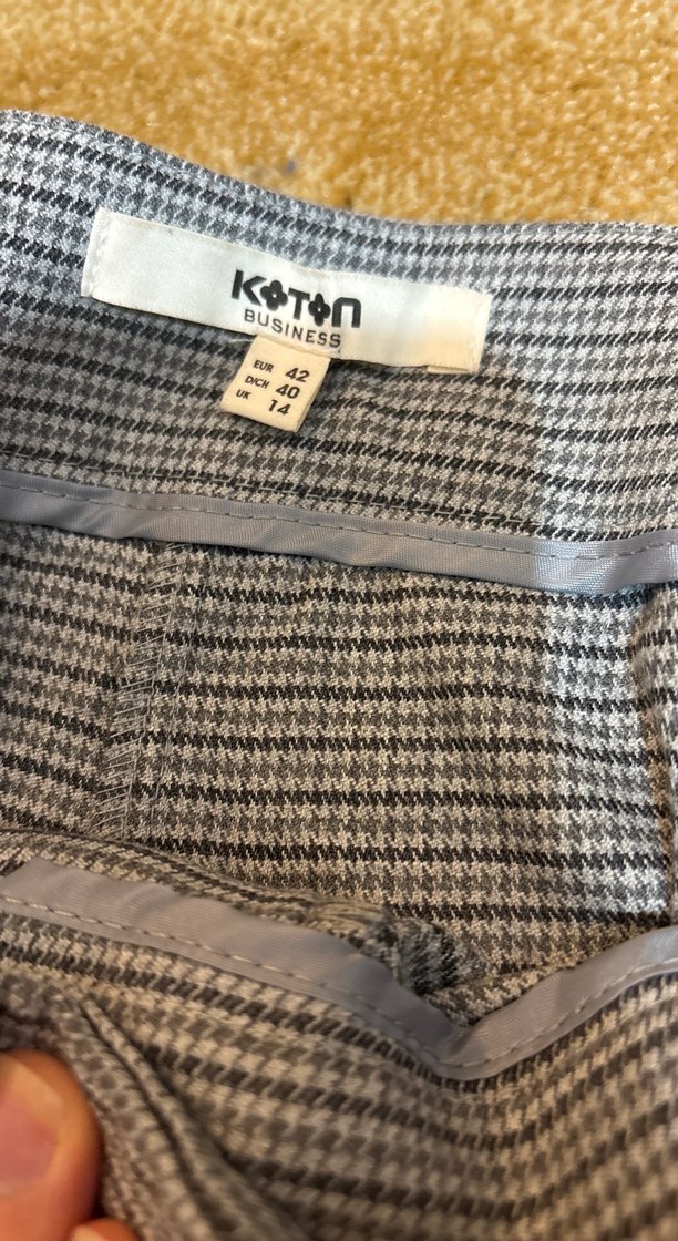 Gri Pilili Kadın Kumaş Pantolon - Görsel 3