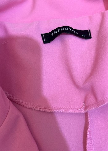 Düğmeli Pembe Mini Blazer - Görsel 3