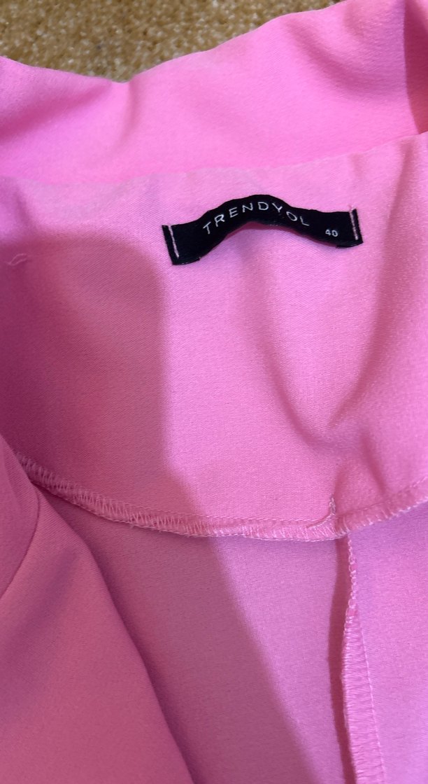 Düğmeli Pembe Mini Blazer - Görsel 3