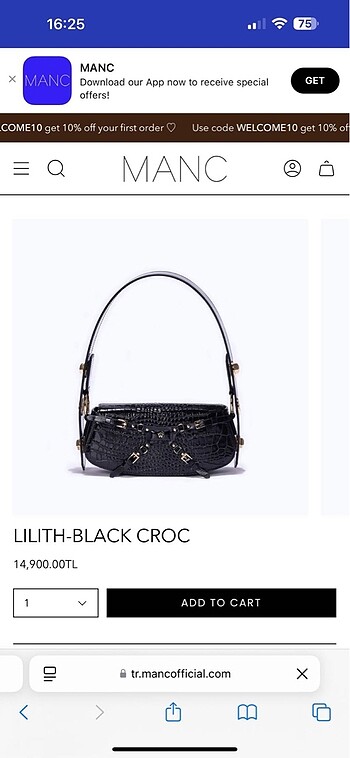 MANC LILITH-BLACK CROC (Faturalıdır)