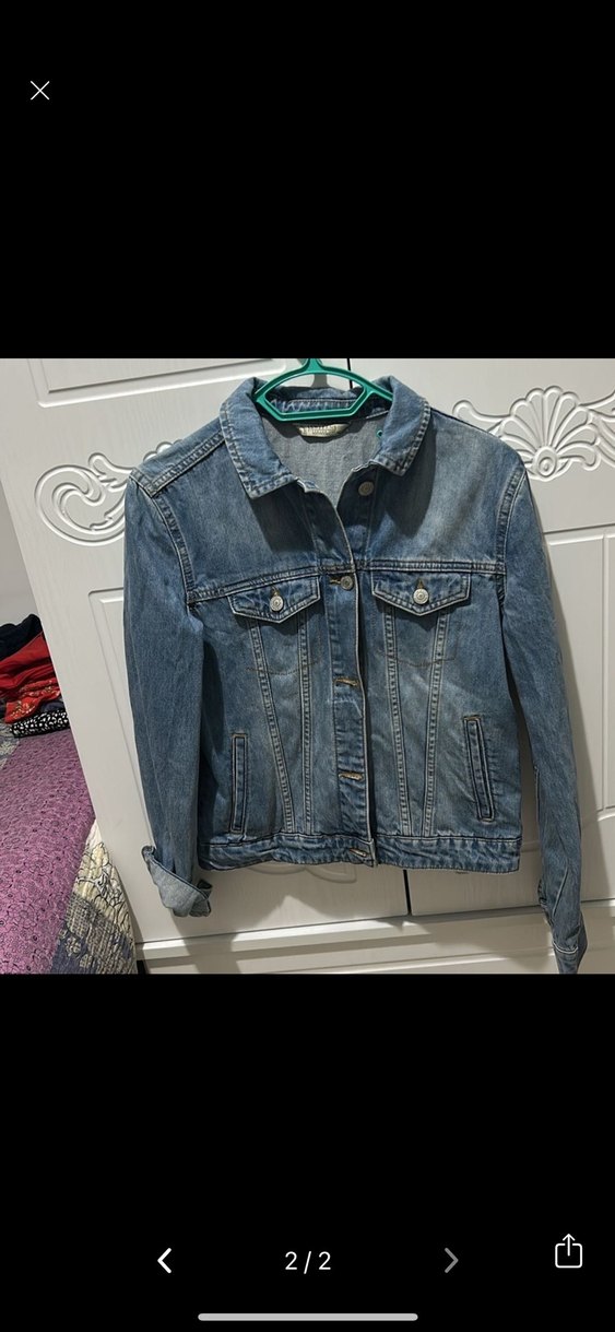 Düğmeli Mavi Kadın Kot Ceket - Görsel 2