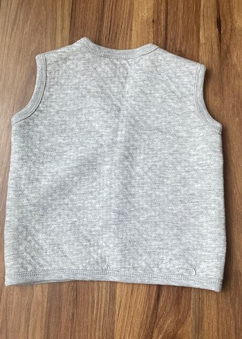 Gri Erkek Çocuk Zebra Desenli Düğmeli Yelek - Görsel 3