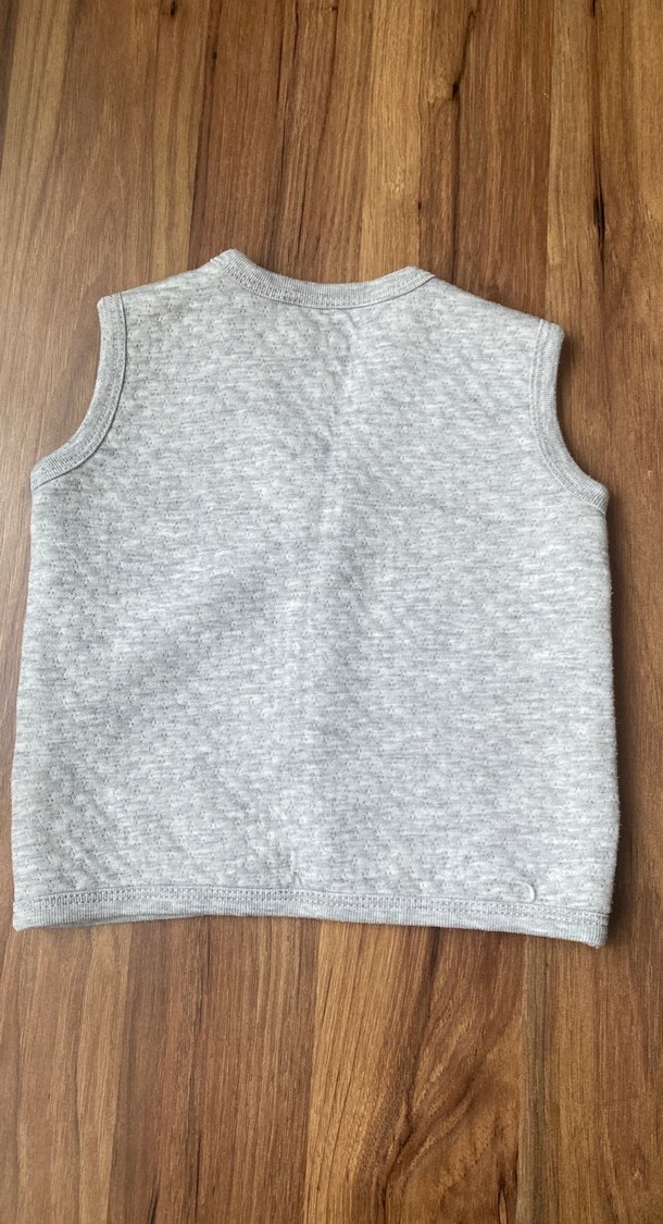 Gri Erkek Çocuk Zebra Desenli Düğmeli Yelek - Görsel 3