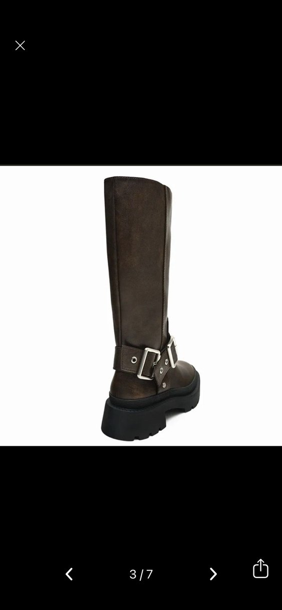 Dizüstü Deri Çizme zara biker bershka adl - Görsel 3