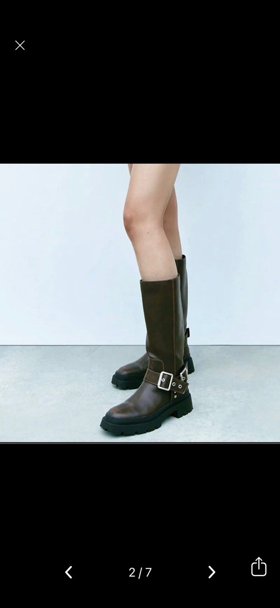 Kadın Dizüstü Deri Çizme ZARA BİKER - Görsel 2