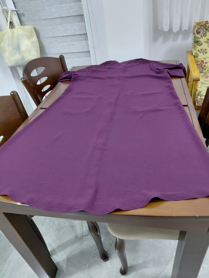 Düğmeli Mor Uzun kap - Görsel 2