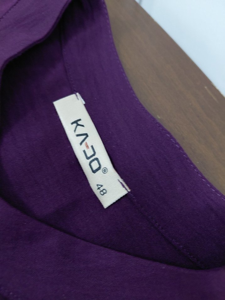 Düğmeli Mor Uzun kap - Görsel 4