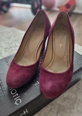 Bordo Süet Stiletto Topuklu Kadın Ayakkabı - Görsel 3