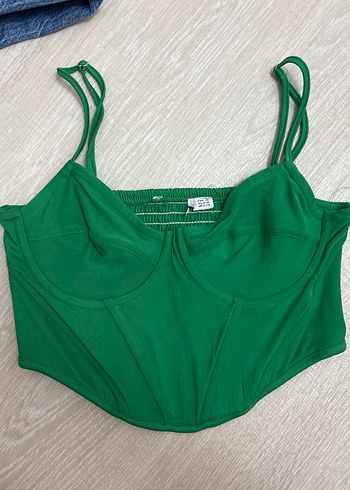 Koyu Yeşil İnce Askılı Büstiyer