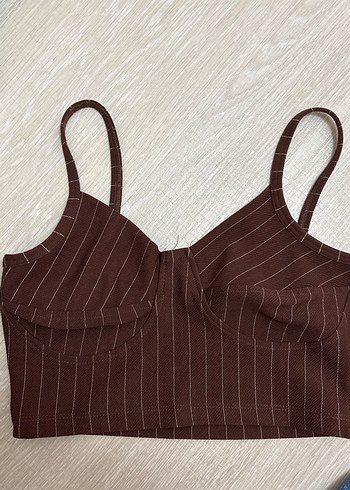 Çizgili Kahverengi Parisian Bralet