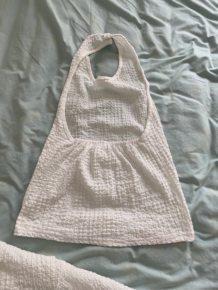 Beyaz Keten Bohem Kadın Tulum - Görsel 5