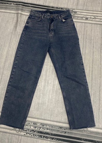 Gri Normal Boy Salaş Kadın Kot Pantolon - Görsel 2