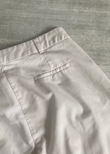 Beyaz Bol Kesim Keten Kadın Pantolon - Görsel 3