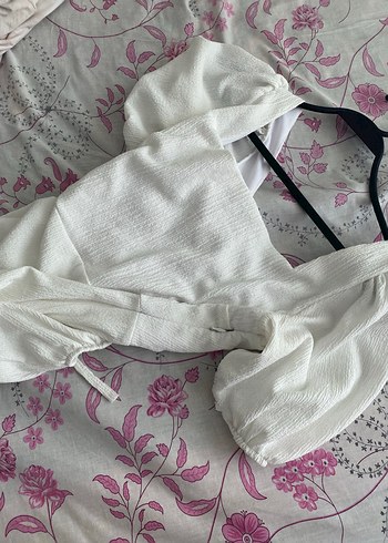 Beyaz V Yaka Keten Uzun Elbise - Görsel 4