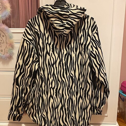 m Beden Polar zebra desenli oversize ceket