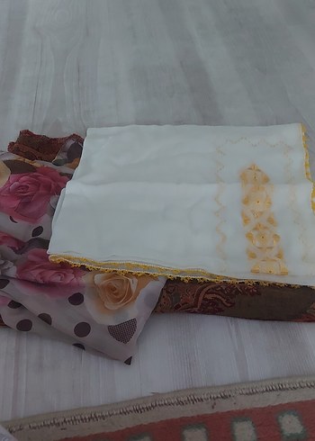 3 parça örtü sal namaz ortusu ve baş ortu