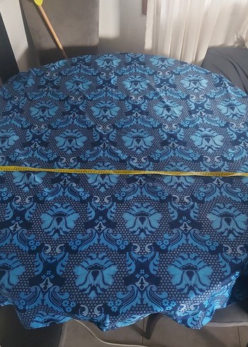 Koyu Mavi Bohem Desenli Masa Örtüsü - Görsel 2