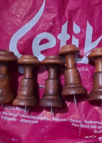 Bordo Renkli Ahşap kulp yada aski