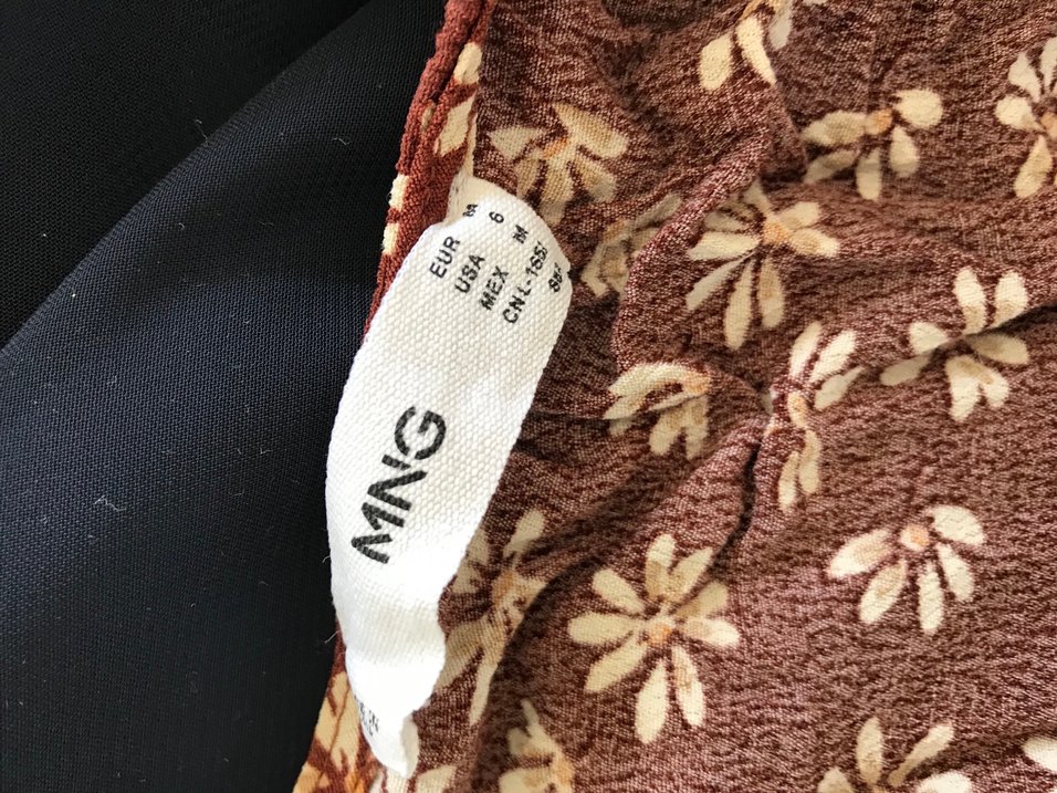 MANGO V Yaka Uzun Kahverengi Elbise - Görsel 2