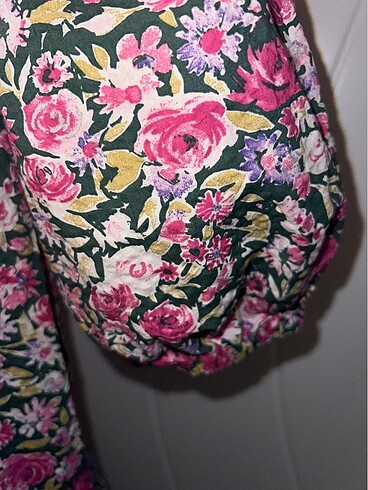 Mango floral elbise pamuk - Görsel 5