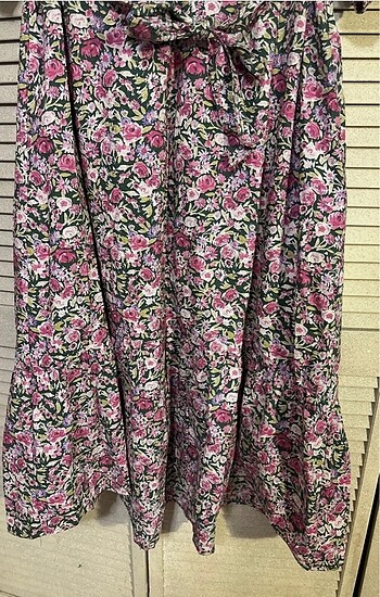 m Beden pembe Renk Mango floral elbise pamuk