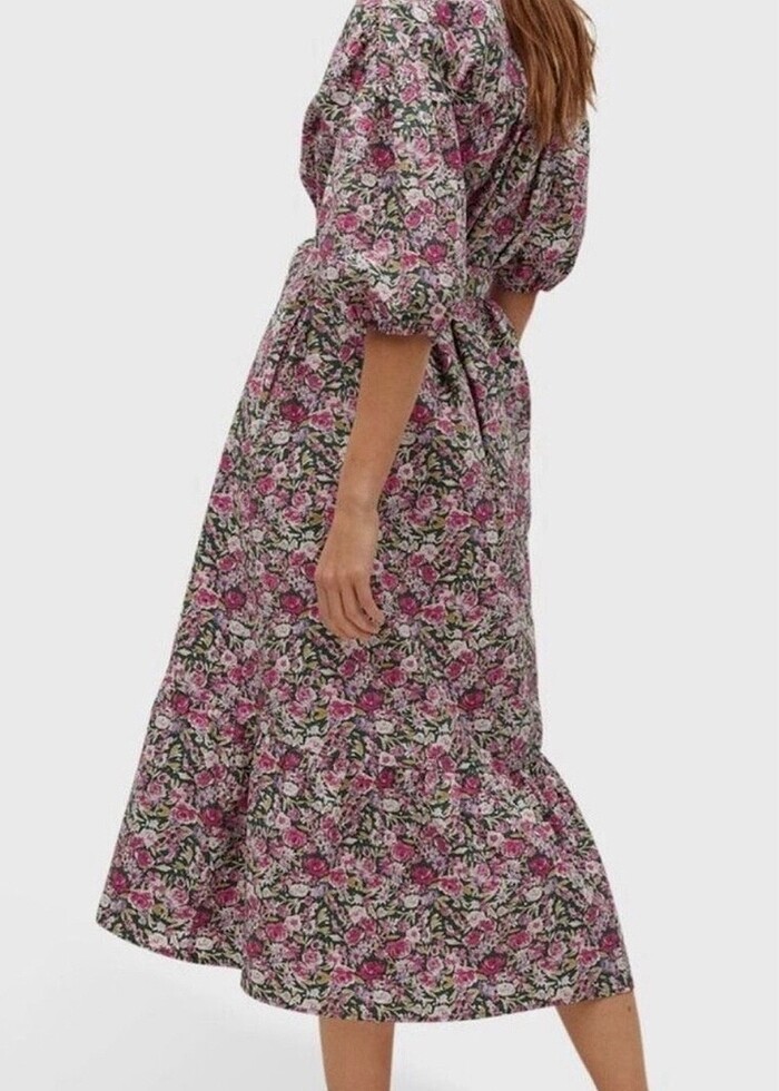 Mango floral elbise pamuk - Görsel 2