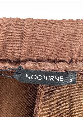Nocturne Kahverengi Deri Kadın Bol Kesim Pantolon