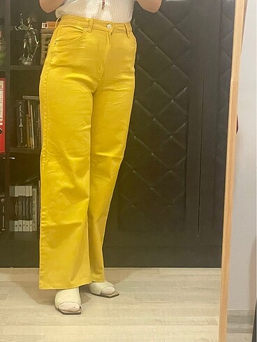 Hm Sarı Geniş Paça Pantolon