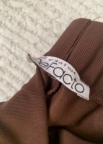 Kahverengi Fitilli Kadın Kumaş Pantolon - Görsel 4