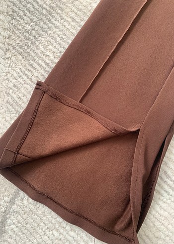 Kahverengi Fitilli Kadın Kumaş Pantolon - Görsel 3