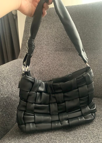 Siyah Deri Tokalı Kadın El Çantası - Görsel 2
