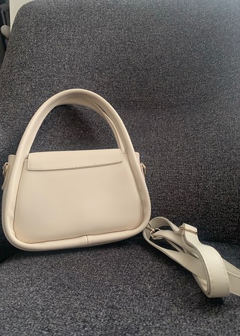 Klasik Beyaz Deri Kadın Çanta - Görsel 2