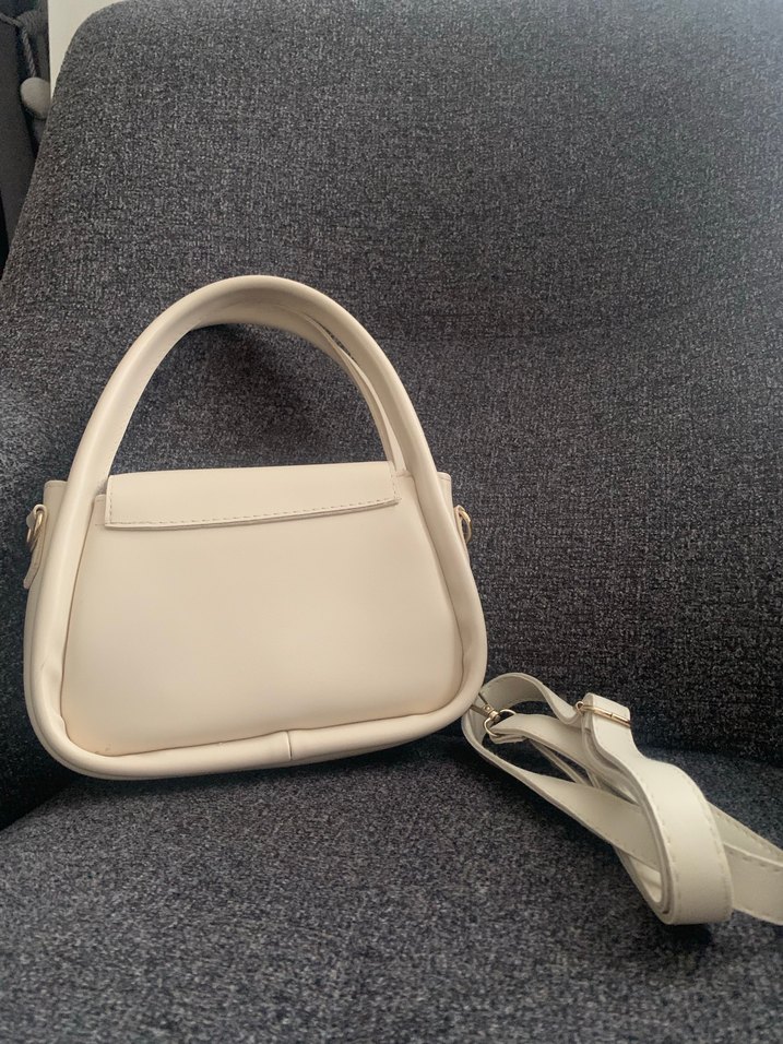 Klasik Beyaz Deri Kadın Çanta - Görsel 2