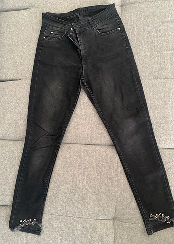 Siyah Kadın Dar Kot Pantolon - Görsel 2