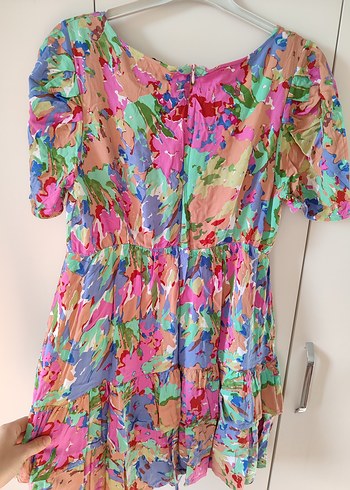 Zara Renkli Bohem Mini Elbise
