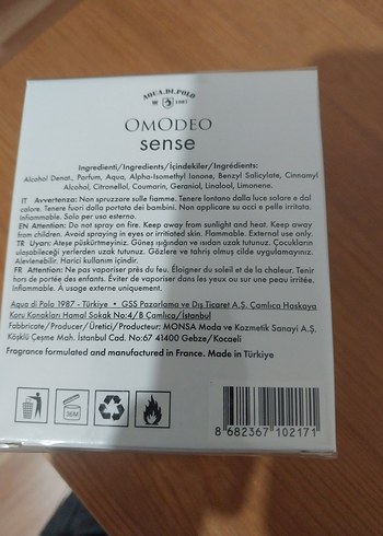 Beden Aqua di Polo Omodeo Sense Kadın Parfümü